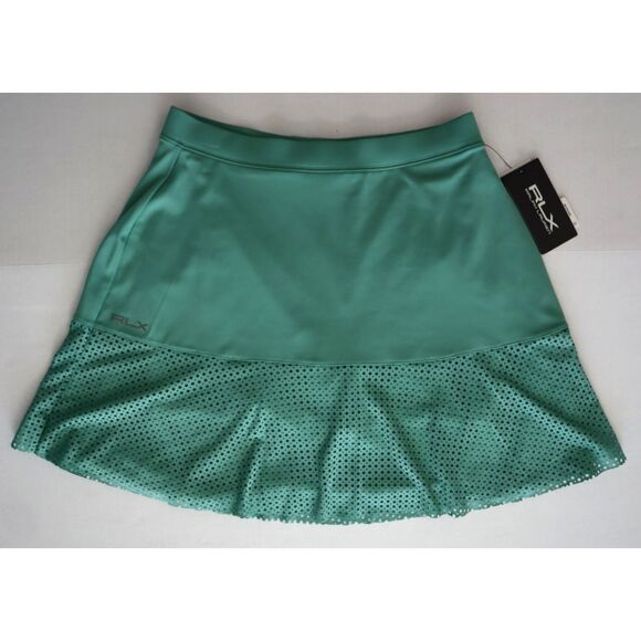 RLX Ralph Lauren Women's Sz S Green Eyelet Tennis Pickleball Golf Skort - Picture 1 of 12
